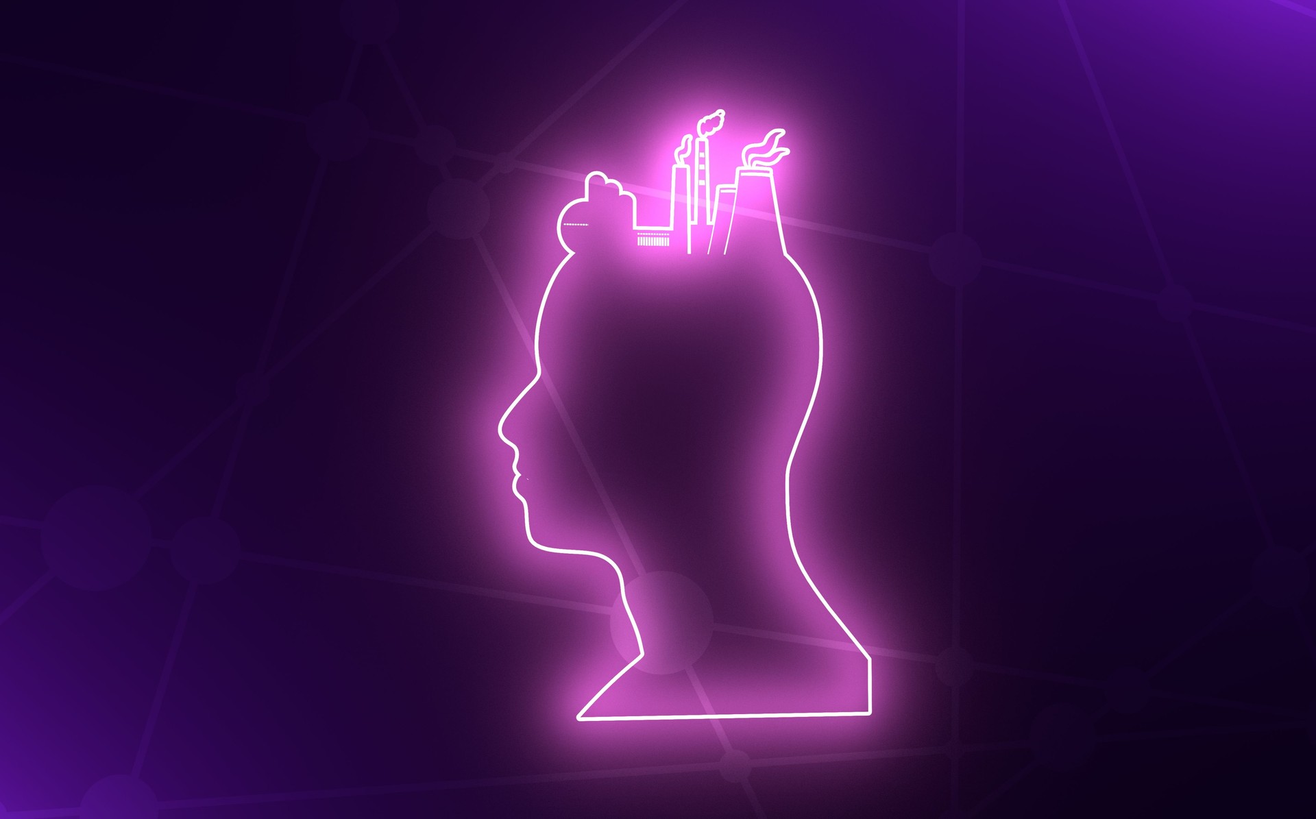 Head with factory for brain